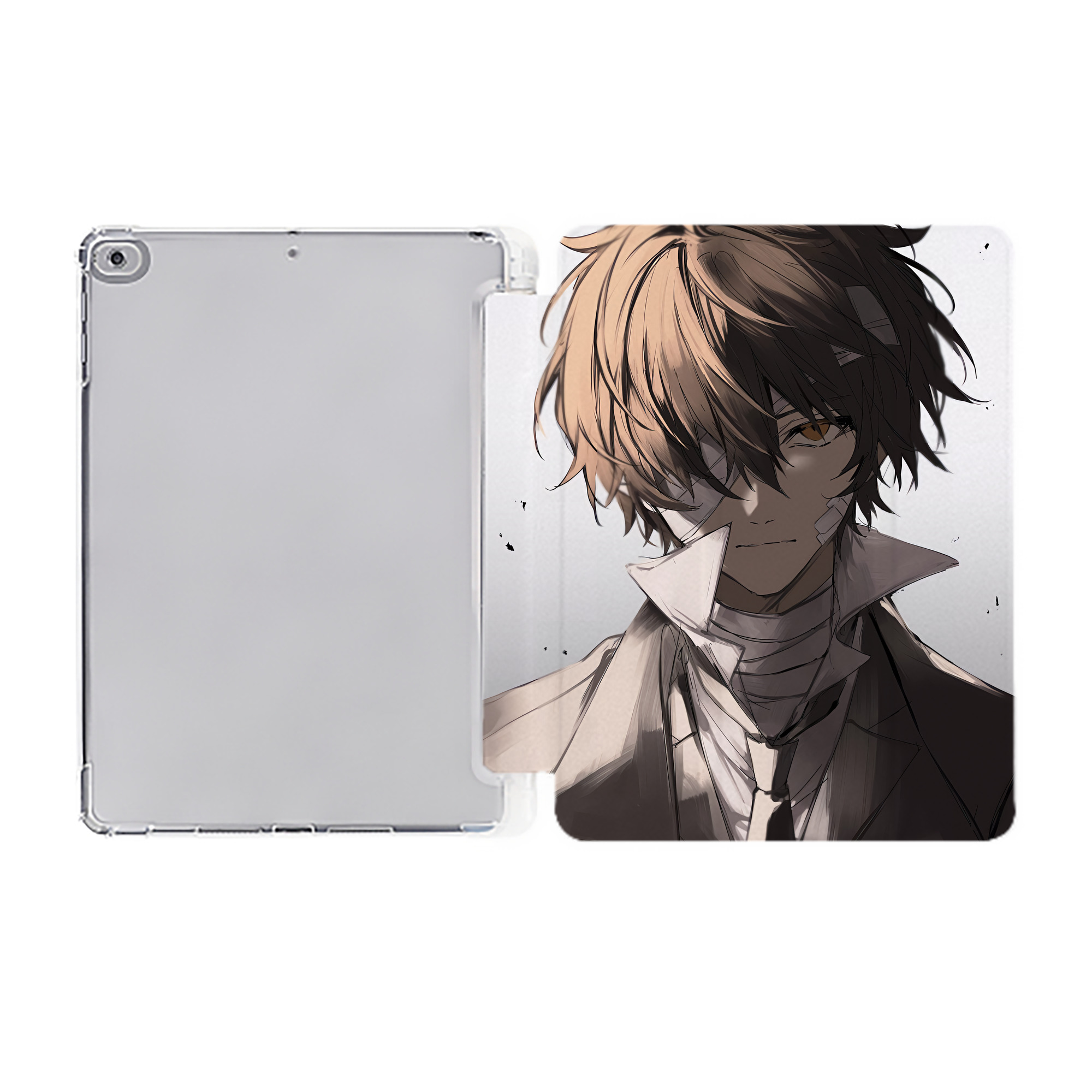 （画像用） 文豪ストレイドッグス Bungo Stray Dogs IPad ケース ペン収納付き 三つ折りスタンド PUレザー×シリコン 対応機種9.5/10.5/10.9インチ